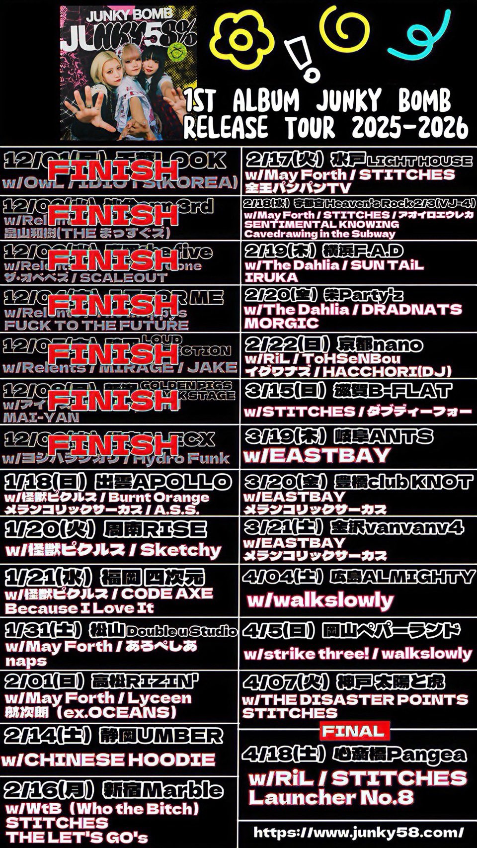 JUNKY BOMB RELEASE TOUR 2025-2026