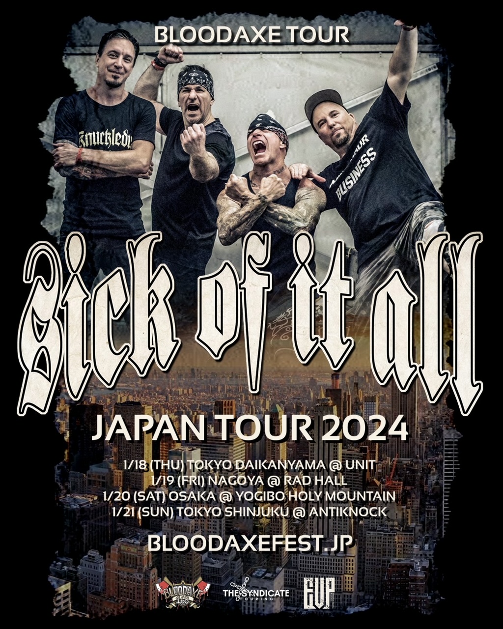 BLOODAXE TOUR SICK OF IT ALL JAPAN TOUR2024