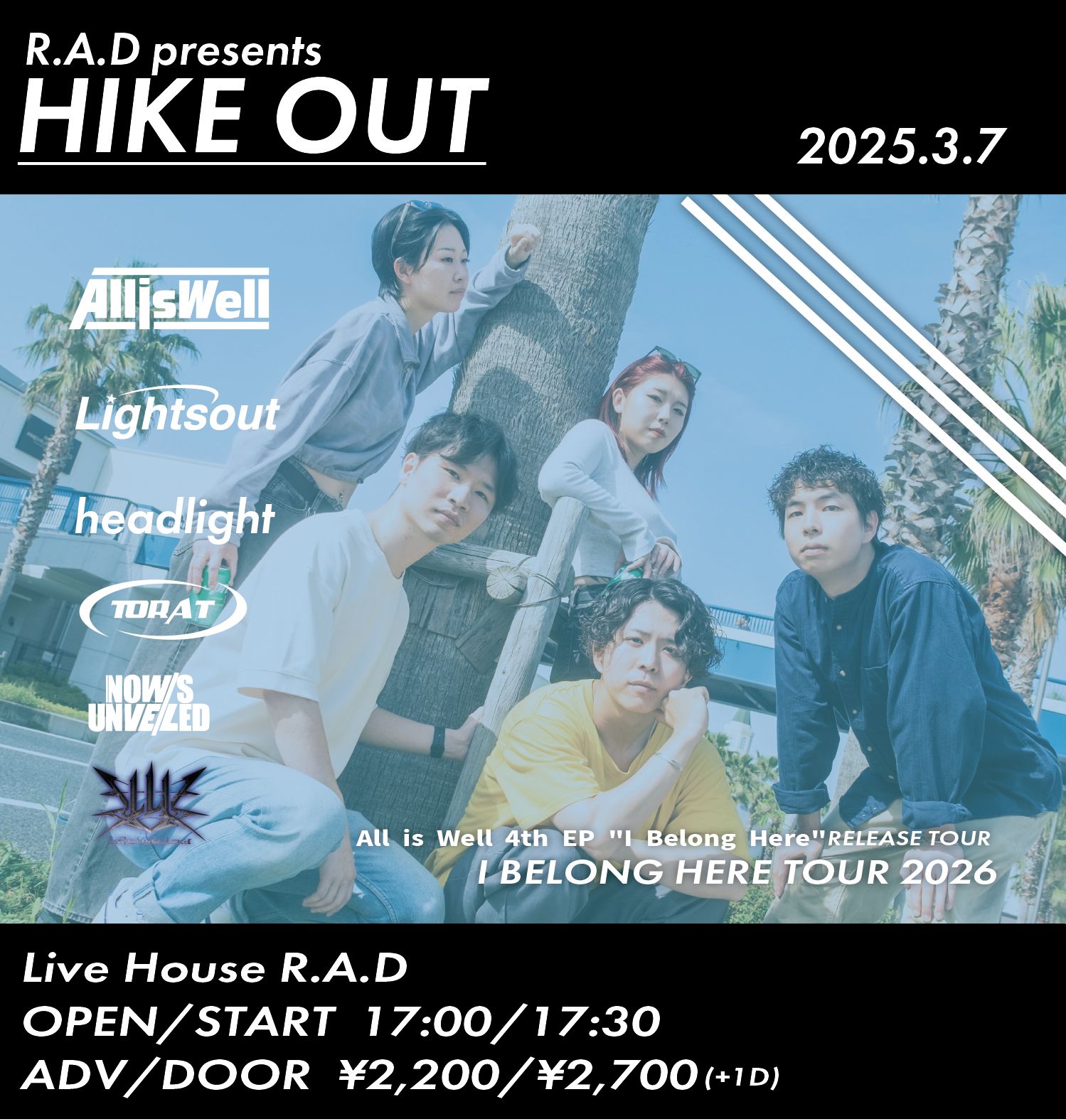 R.A.D presents. HIKE OUT All is Well 4th EP "I Belong Here"RELEASE TOUR  "I BELONG HERE TOUR 2026"